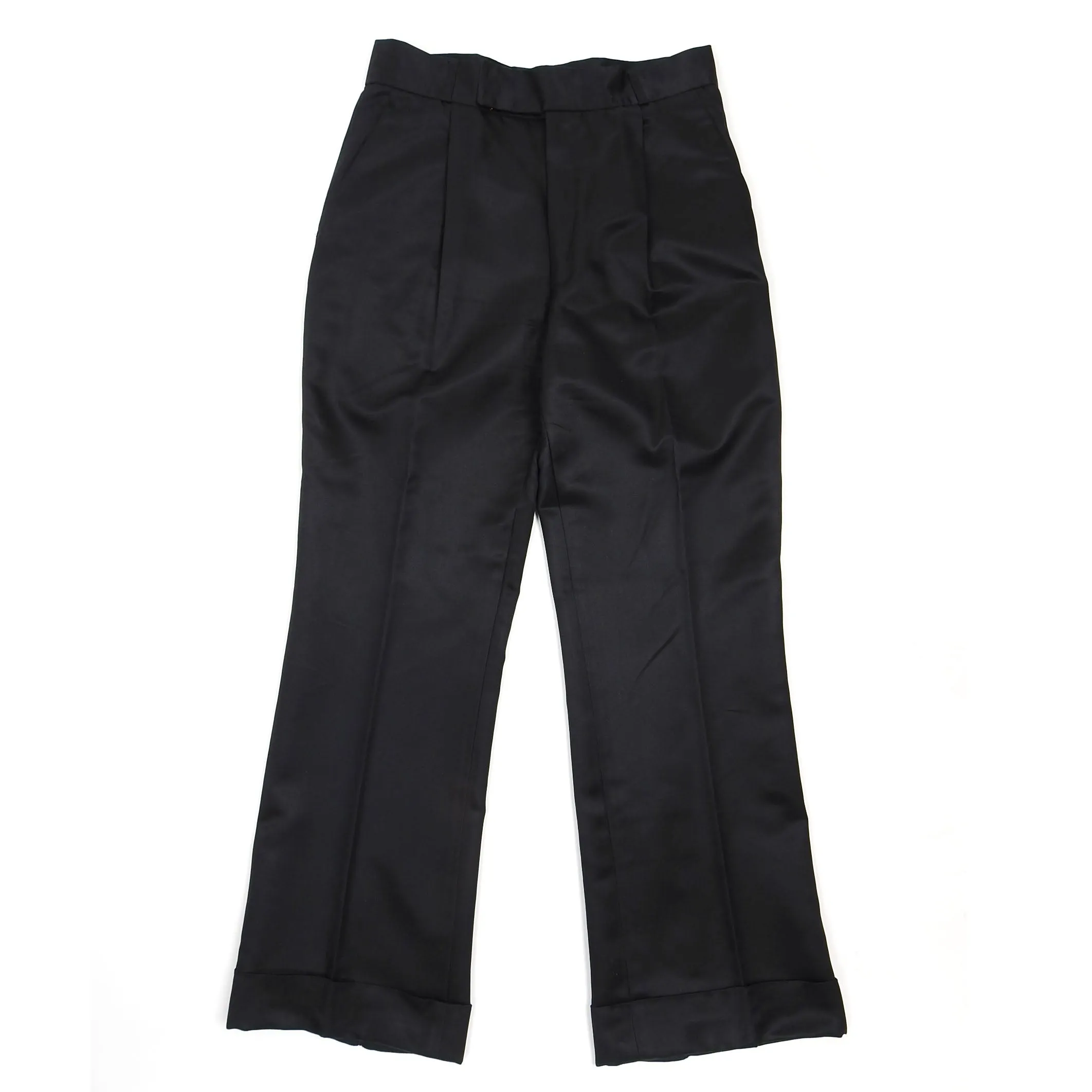 Yves Saint Laurent Rive Gauche Black Silk Blend Trousers Size 42 (Fit 29” Waist)