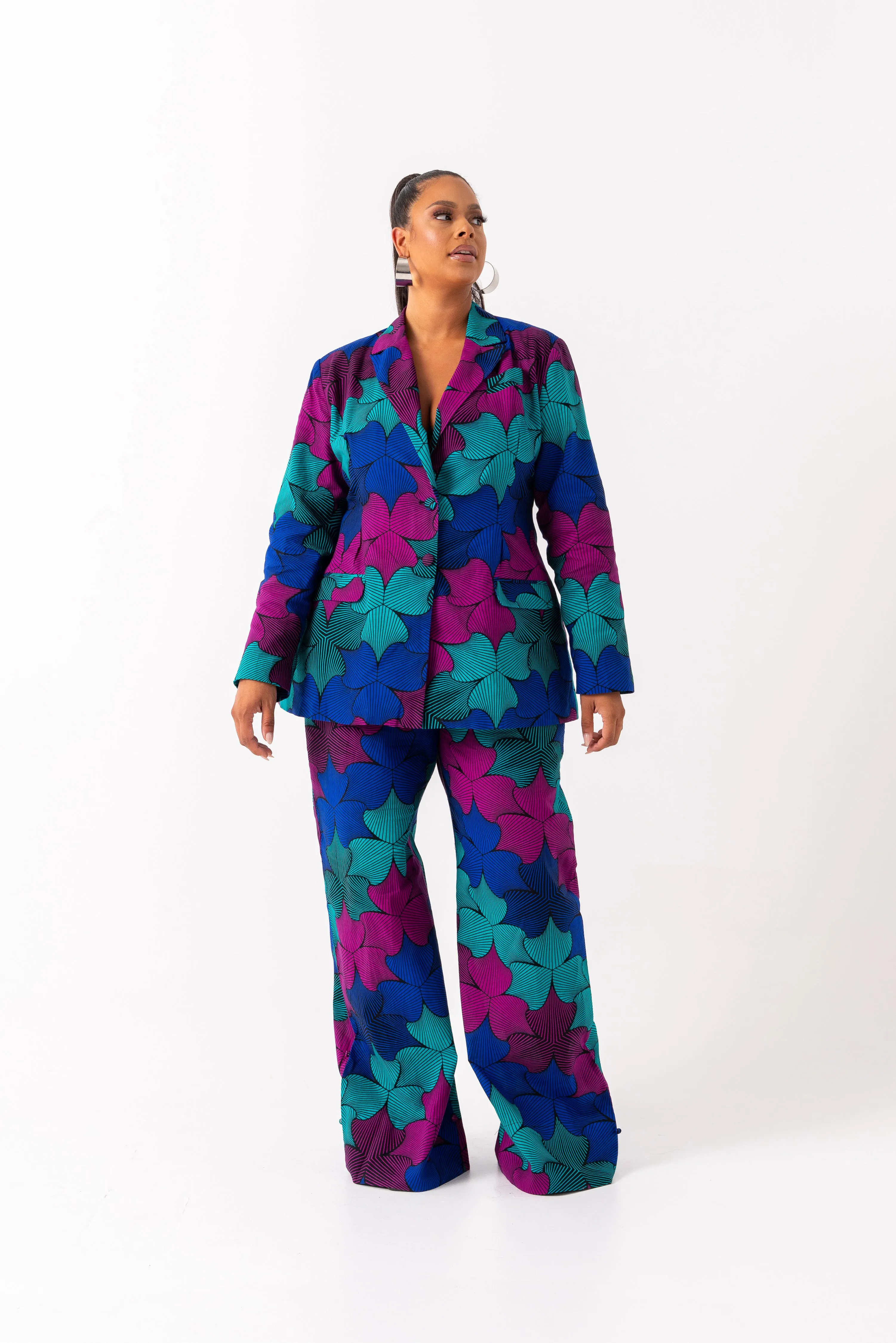 ZURI African Print high waist trousers ( 3 LENGTH)