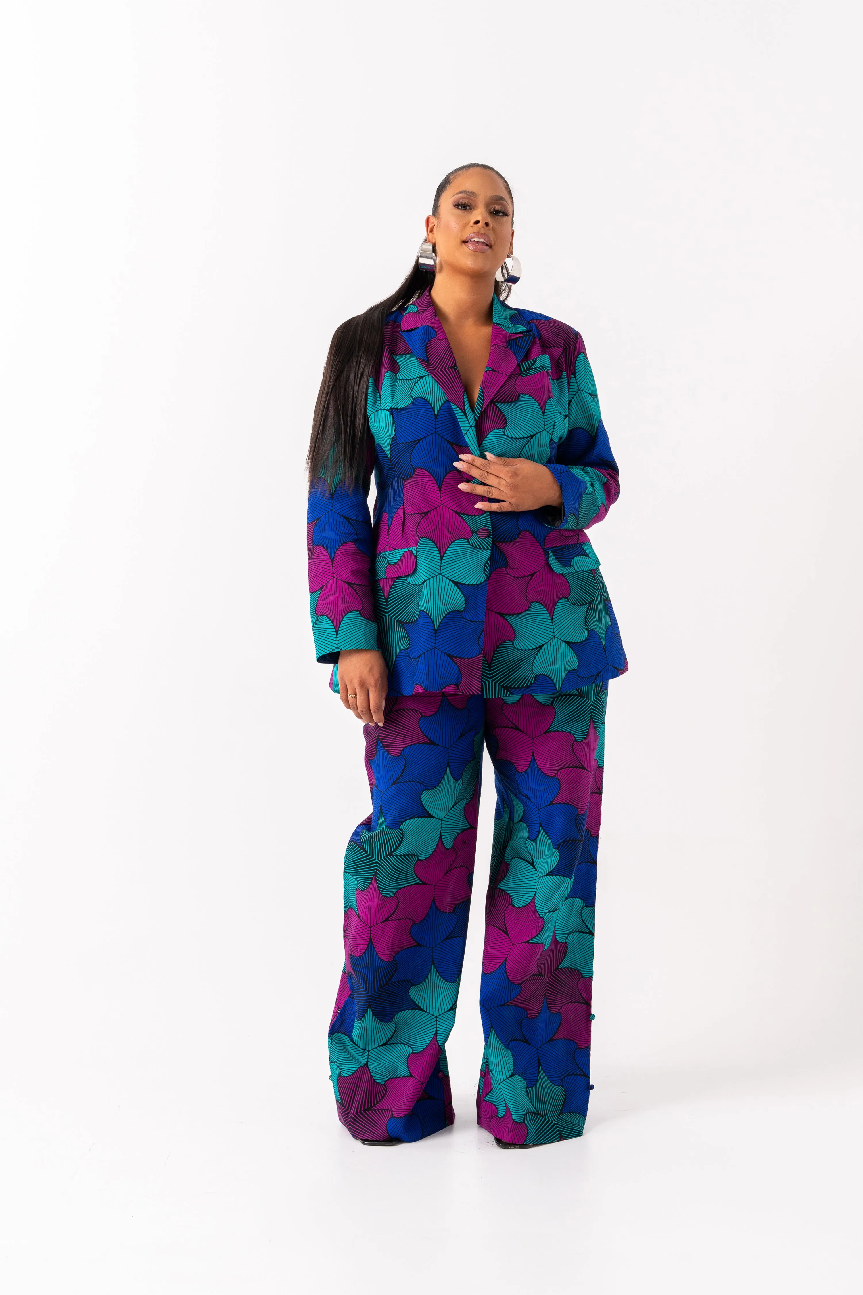 ZURI African Print high waist trousers ( 3 LENGTH)